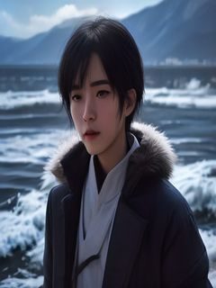 《一人之下》漫画封面，冯宝宝与张楚岚背靠背站立，中国风水墨意境，异人世界观