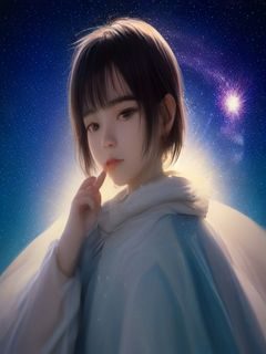《完美世界》漫画封面，石昊傲立于星辰大海之上，宇宙级别的宏大场景，神话级别热血漫画